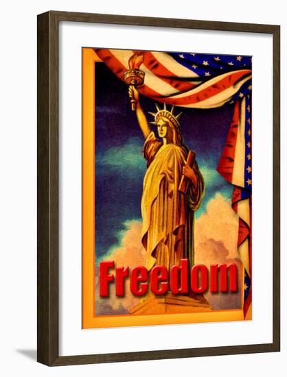 Statue Liberty Freedom-null-Framed Giclee Print