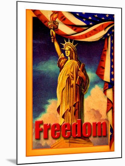 Statue Liberty Freedom-null-Mounted Giclee Print