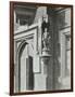 Statue of a Boy Scholar Beside the Door, Hamlet of Ratcliff Schools, Stepney, London, 1945-null-Framed Photographic Print