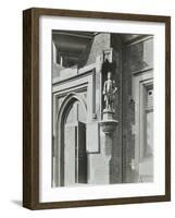 Statue of a Boy Scholar Beside the Door, Hamlet of Ratcliff Schools, Stepney, London, 1945-null-Framed Photographic Print