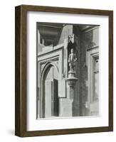 Statue of a Boy Scholar Beside the Door, Hamlet of Ratcliff Schools, Stepney, London, 1945-null-Framed Photographic Print