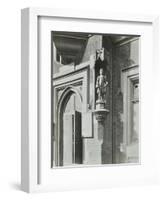 Statue of a Boy Scholar Beside the Door, Hamlet of Ratcliff Schools, Stepney, London, 1945-null-Framed Photographic Print