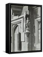 Statue of a Boy Scholar Beside the Door, Hamlet of Ratcliff Schools, Stepney, London, 1945-null-Framed Stretched Canvas