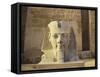 Statue of a Colossi at the Entrance to Luxor Temple in Egypt-Robert Harding-Framed Stretched Canvas