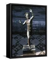 Statue of a Dancing Faun, Bronze, House of the Faun, Pompeii-null-Framed Stretched Canvas