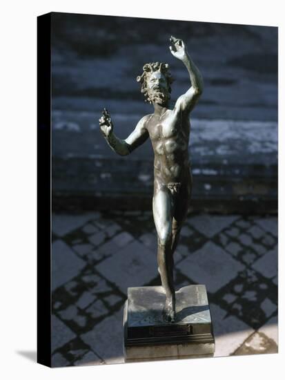 Statue of a Dancing Faun, Bronze, House of the Faun, Pompeii-null-Stretched Canvas