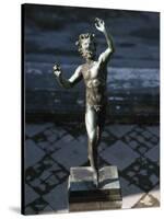 Statue of a Dancing Faun, Bronze, House of the Faun, Pompeii-null-Stretched Canvas