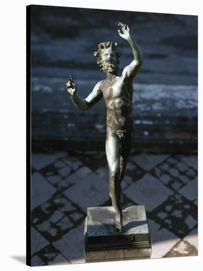 Statue of a Dancing Faun, Bronze, House of the Faun, Pompeii-null-Stretched Canvas