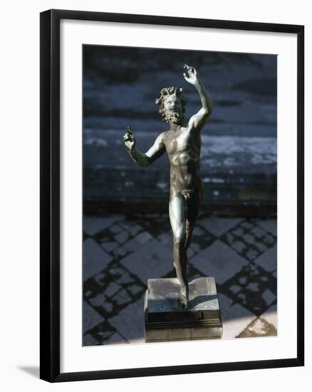 Statue of a Dancing Faun, Bronze, House of the Faun, Pompeii-null-Framed Photographic Print