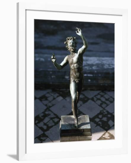 Statue of a Dancing Faun, Bronze, House of the Faun, Pompeii-null-Framed Photographic Print