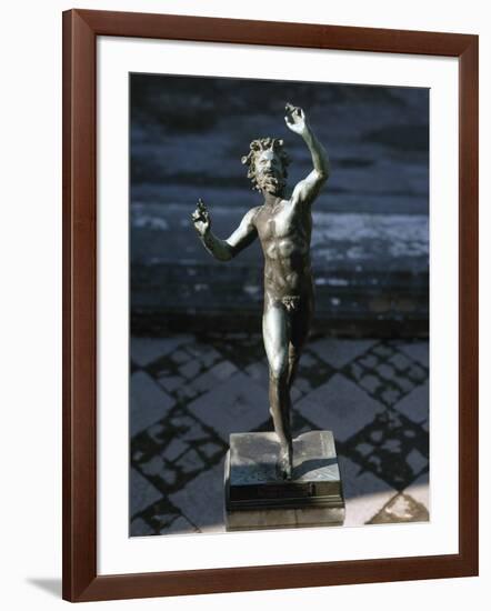 Statue of a Dancing Faun, Bronze, House of the Faun, Pompeii-null-Framed Photographic Print