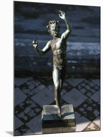 Statue of a Dancing Faun, Bronze, House of the Faun, Pompeii-null-Mounted Photographic Print