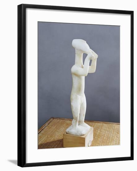 Statue of a Double Flute Player, from the Island of Keros, Greece-null-Framed Giclee Print