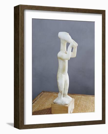 Statue of a Double Flute Player, from the Island of Keros, Greece-null-Framed Giclee Print