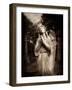 Statue of a Female Angel Praying in Cemetery-Clive Nolan-Framed Photographic Print