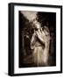 Statue of a Female Angel Praying in Cemetery-Clive Nolan-Framed Photographic Print