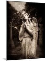 Statue of a Female Angel Praying in Cemetery-Clive Nolan-Mounted Photographic Print