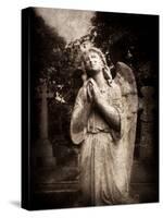 Statue of a Female Angel Praying in Cemetery-Clive Nolan-Stretched Canvas