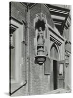 Statue of a Girl Scholar Beside the Door, Hamlet of Ratcliff Schools, Stepney, London, 1945-null-Stretched Canvas