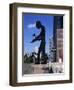 Statue of a Hammering Man, Frankfurt-Am-Main, Hesse, Germany-Hans Peter Merten-Framed Photographic Print