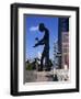 Statue of a Hammering Man, Frankfurt-Am-Main, Hesse, Germany-Hans Peter Merten-Framed Photographic Print