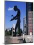 Statue of a Hammering Man, Frankfurt-Am-Main, Hesse, Germany-Hans Peter Merten-Mounted Photographic Print