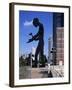 Statue of a Hammering Man, Frankfurt-Am-Main, Hesse, Germany-Hans Peter Merten-Framed Photographic Print