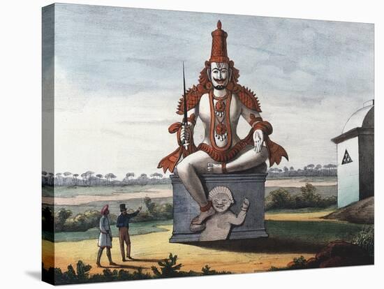 Statue of a Hindu Evil Genie, 1828-null-Stretched Canvas