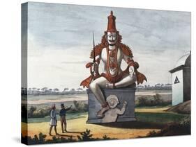 Statue of a Hindu Evil Genie, 1828-null-Stretched Canvas