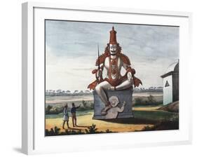 Statue of a Hindu Evil Genie, 1828-null-Framed Giclee Print