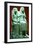 Statue of a Husband and Wife, Egyptian, 18th Dynasty-null-Framed Photographic Print