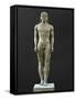 Statue of a Kouros, Ascribed to Myron, Marble (6th BCE)-Myron-Framed Stretched Canvas