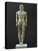 Statue of a Kouros, Ascribed to Myron, Marble (6th BCE)-Myron-Stretched Canvas