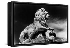 Statue of a Lion, City Gates, Arles, Provence, France-Simon Marsden-Framed Stretched Canvas