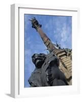 Statue of a Lion on the Columbus Monument in Barcelona, Catalunya, Spain-Teegan Tom-Framed Photographic Print