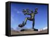 Statue of a Man and Babies, Frogner Park, Oslo, Norway, Scandinavia, Europe-Hart Kim-Framed Stretched Canvas