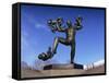 Statue of a Man and Babies, Frogner Park, Oslo, Norway, Scandinavia, Europe-Hart Kim-Framed Stretched Canvas