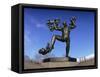 Statue of a Man and Babies, Frogner Park, Oslo, Norway, Scandinavia, Europe-Hart Kim-Framed Stretched Canvas