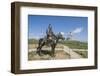 Statue of a Mongolian Empire warrior and Genghis Khan Statue Complex in the background, Erdene, Tov-Francesco Vaninetti-Framed Photographic Print