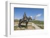 Statue of a Mongolian Empire warrior and Genghis Khan Statue Complex in the background, Erdene, Tov-Francesco Vaninetti-Framed Photographic Print