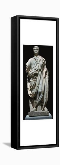 Statue of a Roman citizen with a toga, 1st century BC. Artist: Unknown-Unknown-Framed Stretched Canvas