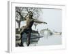 Statue of a Spear Fisherman in the Waters of West Lake, Hangzhou, Zhejiang Province, China-Kober Christian-Framed Photographic Print