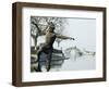 Statue of a Spear Fisherman in the Waters of West Lake, Hangzhou, Zhejiang Province, China-Kober Christian-Framed Photographic Print