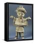 Statue of a Woman with a Poncho and Open Arms-null-Framed Stretched Canvas