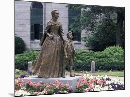 Statue of Abigail Adams with Son John Quincy Adams, Outside Adams Family's Church, Quincy, MA-null-Mounted Photographic Print