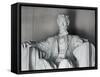 Statue of Abraham Lincoln at the Lincoln Memorial, Washington, D.C., USA-Dennis Flaherty-Framed Stretched Canvas