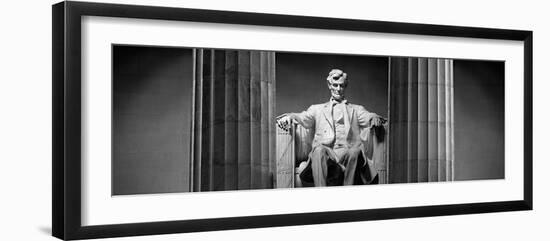 Statue of Abraham Lincoln in a Memorial, Lincoln Memorial, Washington DC, USA-null-Framed Photographic Print