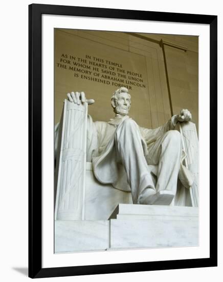 Statue of Abraham Lincoln in the Lincoln Memorial, Washington D.C., USA-Robert Harding-Framed Photographic Print