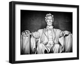 Statue of Abraham Lincoln, Washington D.C, District of Columbia, White Frame, White Frame-Philippe Hugonnard-Framed Photographic Print