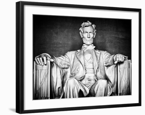 Statue of Abraham Lincoln, Washington D.C, District of Columbia, White Frame, White Frame-Philippe Hugonnard-Framed Photographic Print